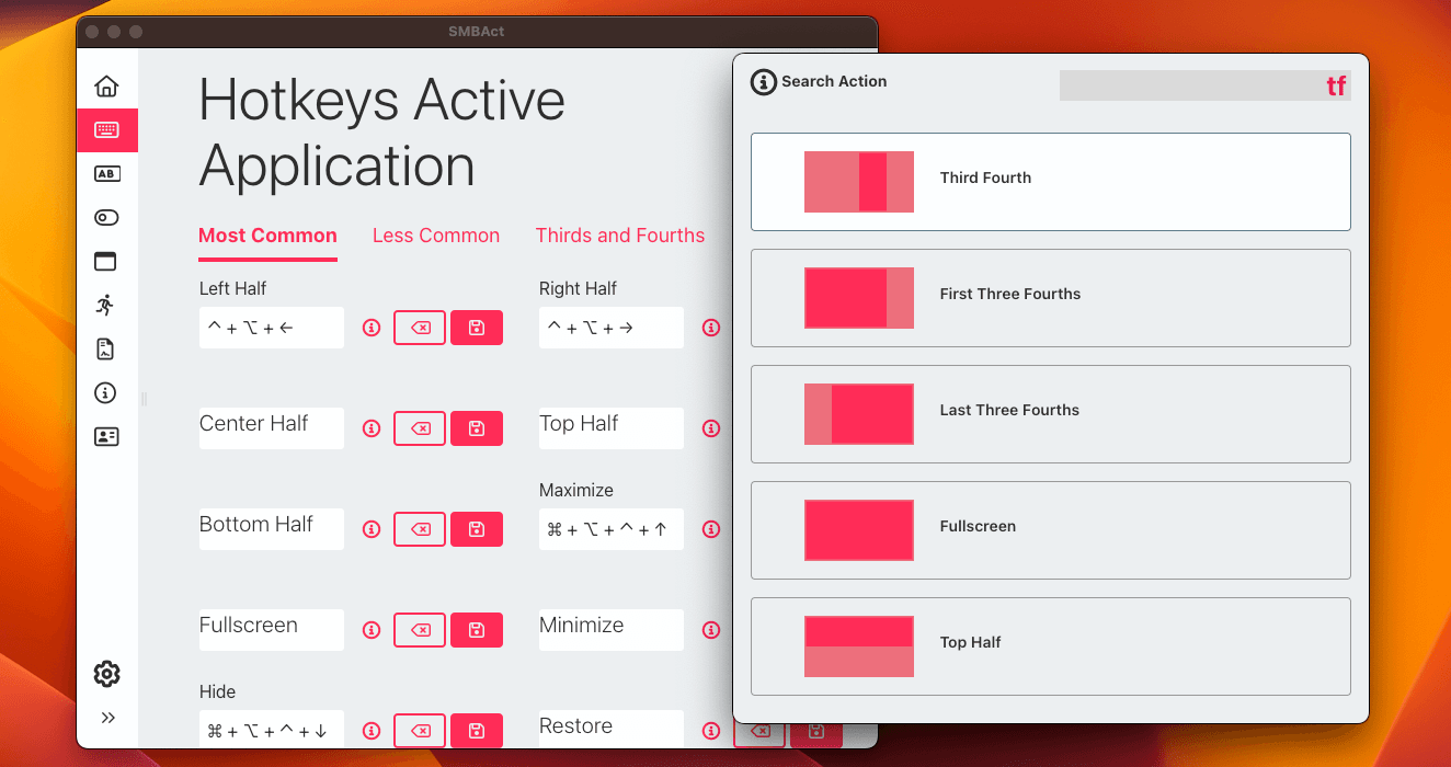 Fuzzy Search of predefined  positions and actions 
